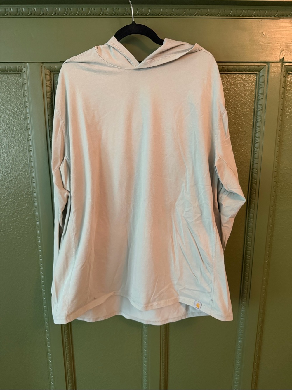 Sage Green Hooded Pullover Sweatshirt